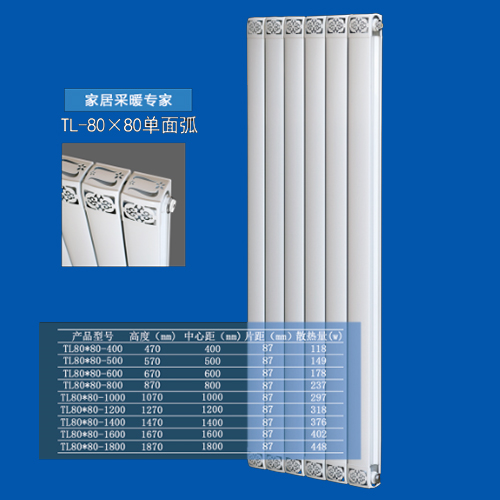 TL80X80单面弧散热器